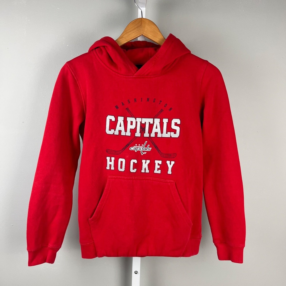 Outer Stuff Hoodie Sweatshirt Kids Medium 10/12 Washington Capitals Hockey Red